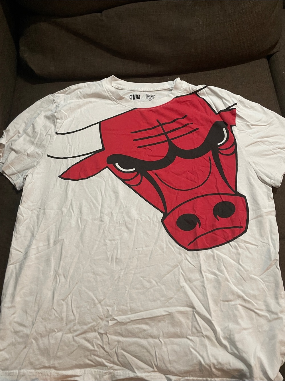 NBA White T-Shirt with Red Chicago Bulls Graphic